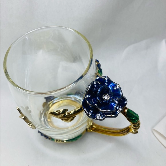 GLASS & METAL COFFEE/TEA CUP - Picture 2 of 7